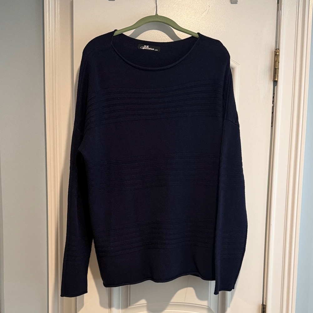 Navy Blue Crew Neck Sweater